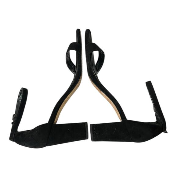 STUART WEITZMAN NEARLYNUDE ANKLE STRAP SANDAL BLACK SUEDE SIZE 7 M MINT - Picture 7 of 11